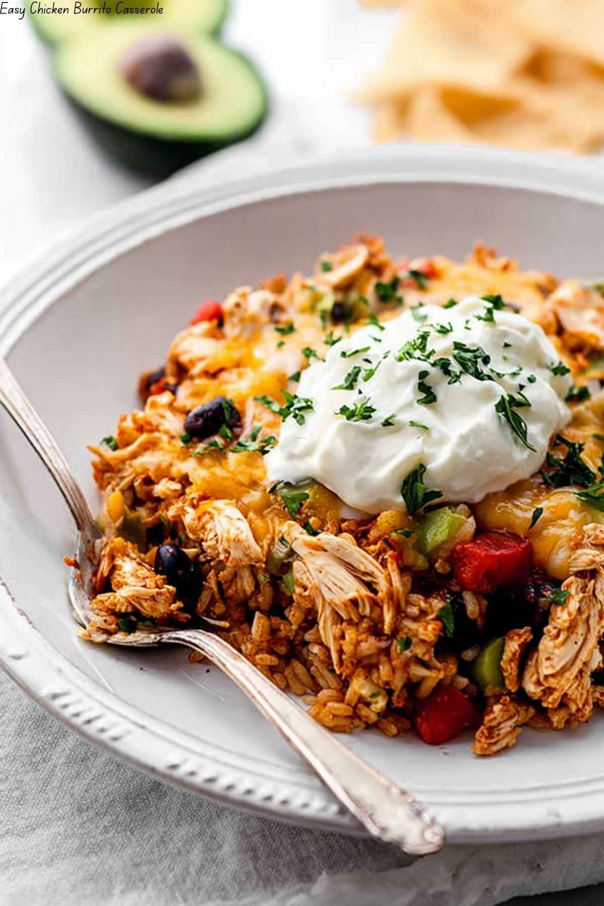 Easy Chicken Burrito Casserole