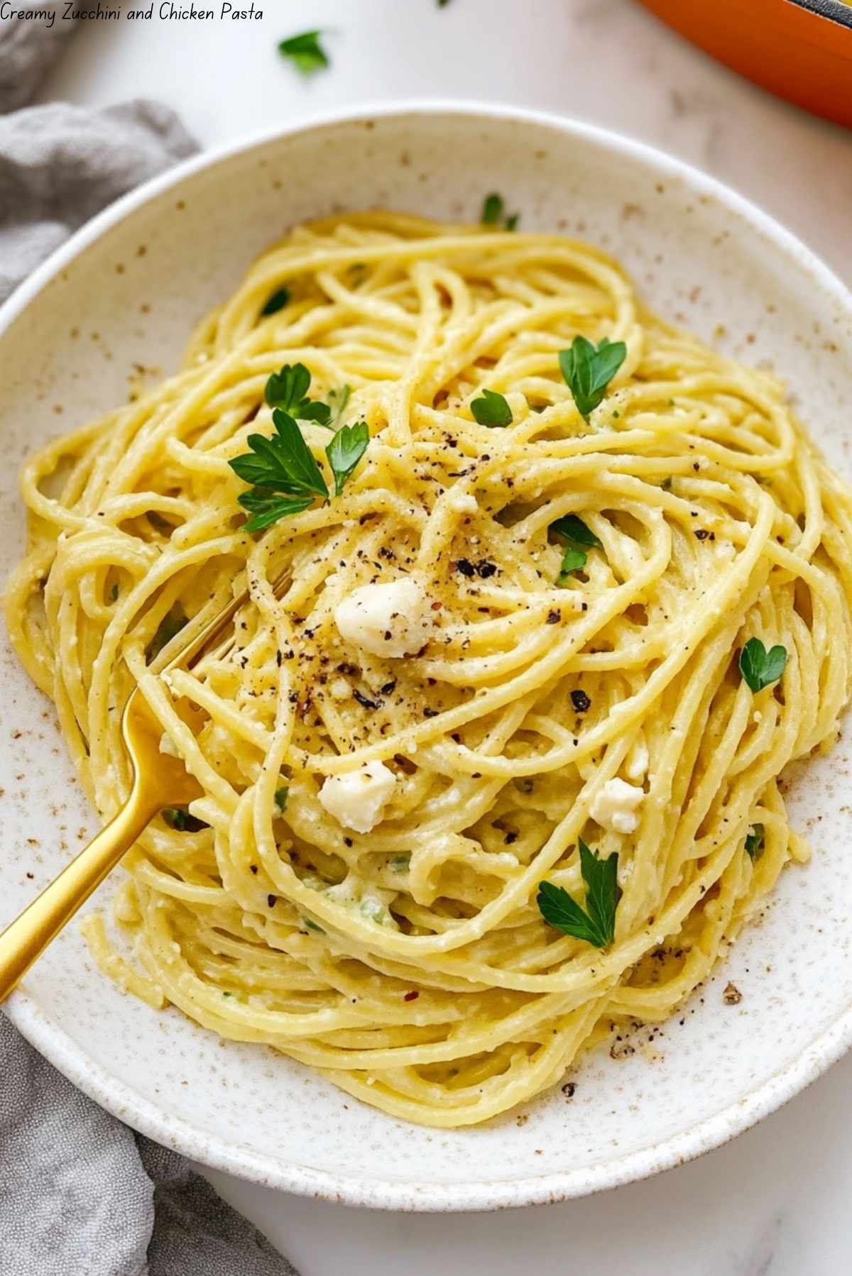 Creamy Zucchini and Chicken Pasta