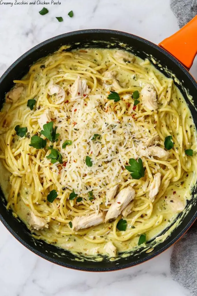 Creamy Zucchini and Chicken Pasta