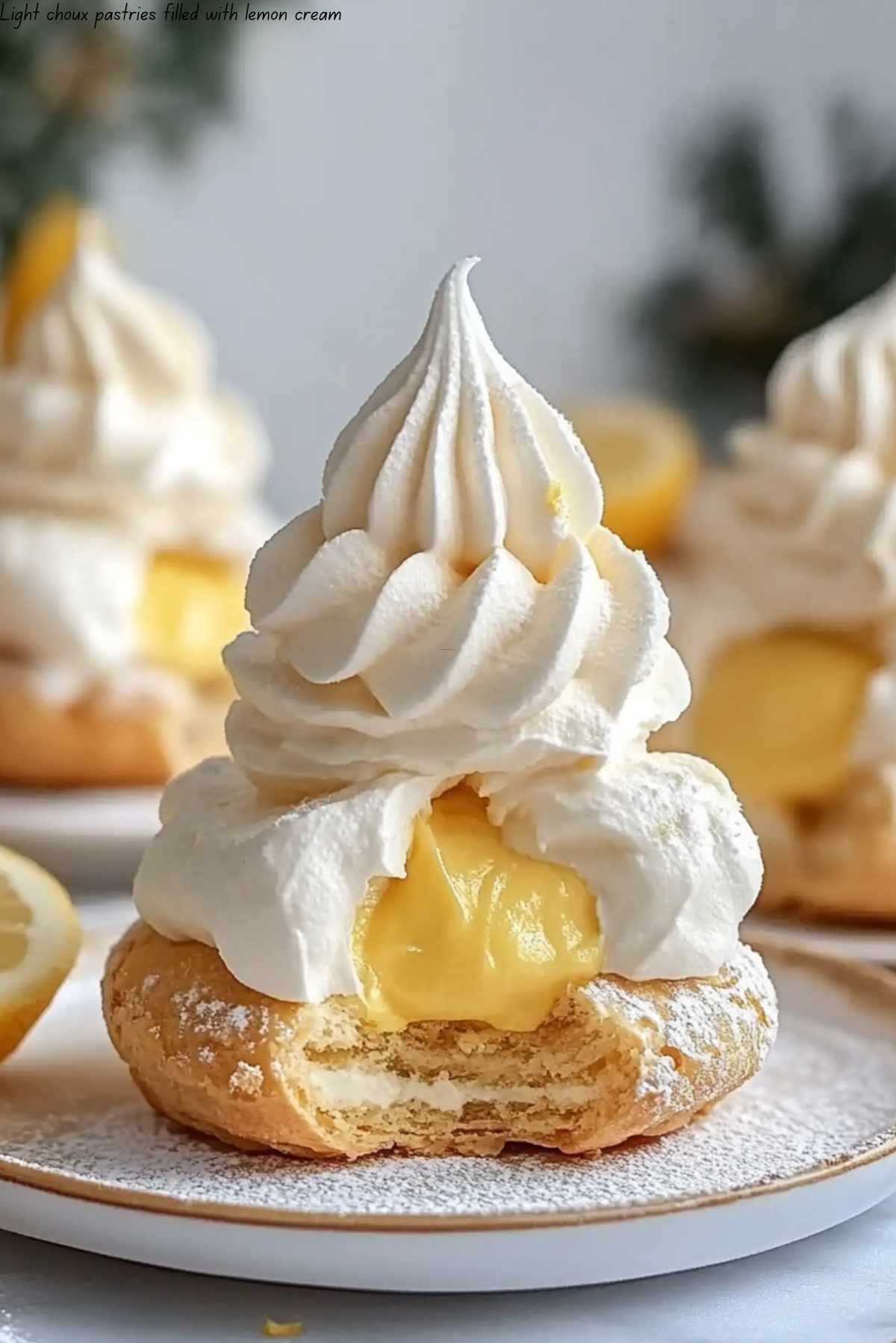 Light choux pastries filled with lemon cream