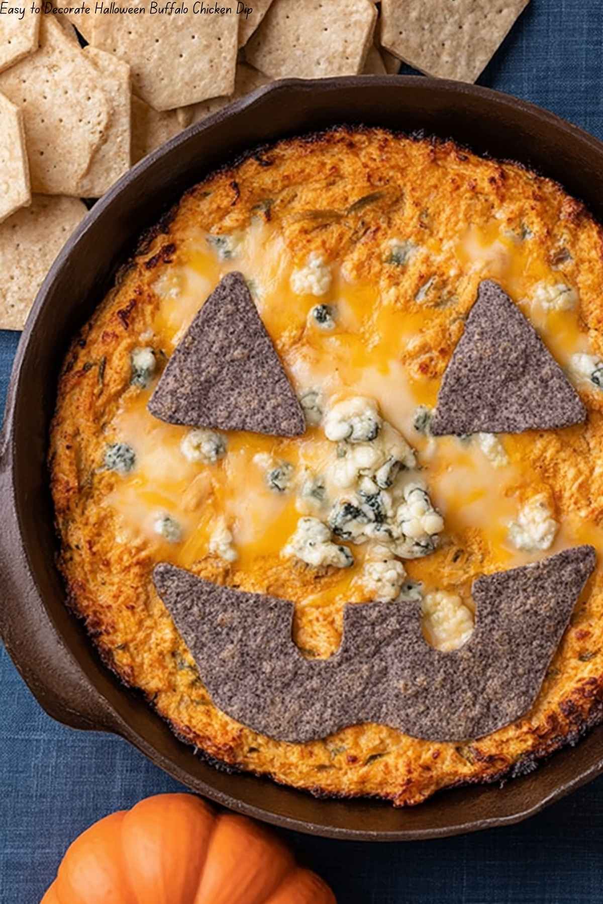 Easy to Decorate Halloween Buffalo Chicken Dip