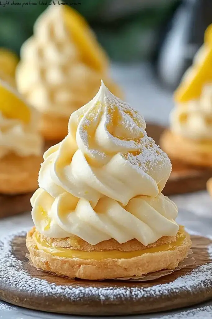 Light choux pastries filled with lemon cream
