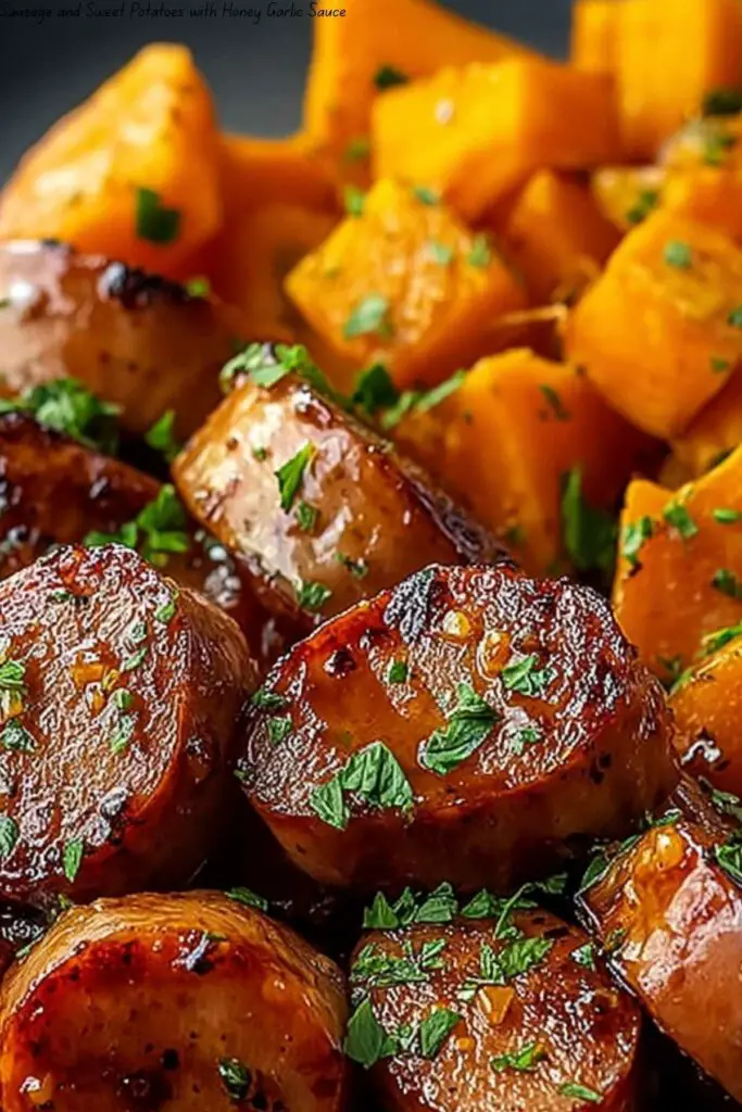 Sausage and Sweet Potatoes with Honey Garlic Sauce