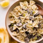 Creamy Bow Tie Pasta with Mushrooms and Leeks