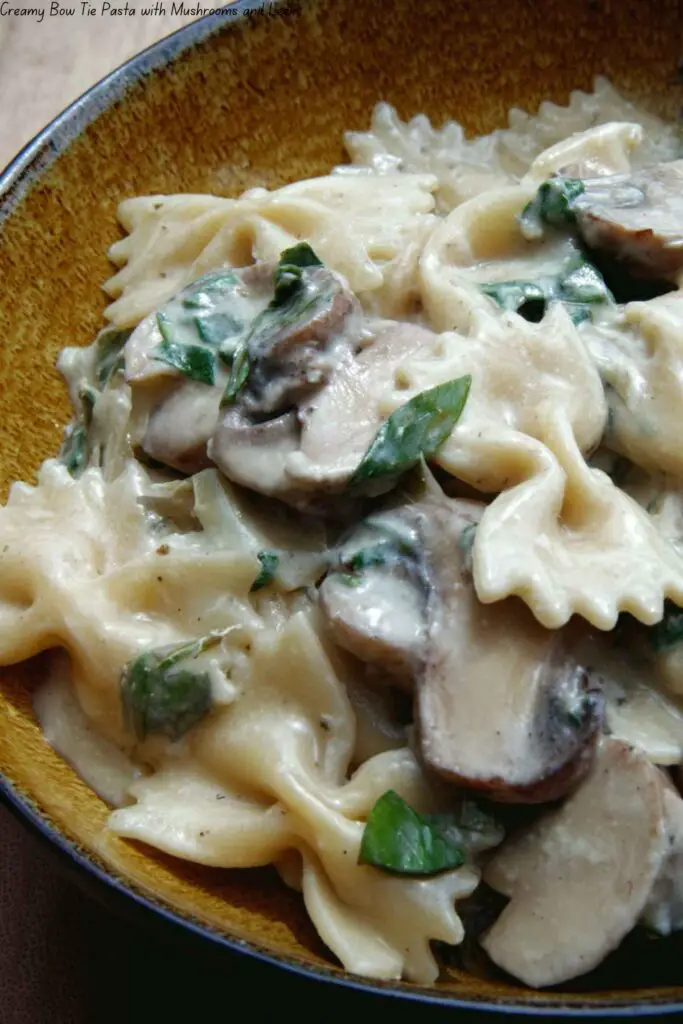 Creamy Bow Tie Pasta with Mushrooms and Leeks