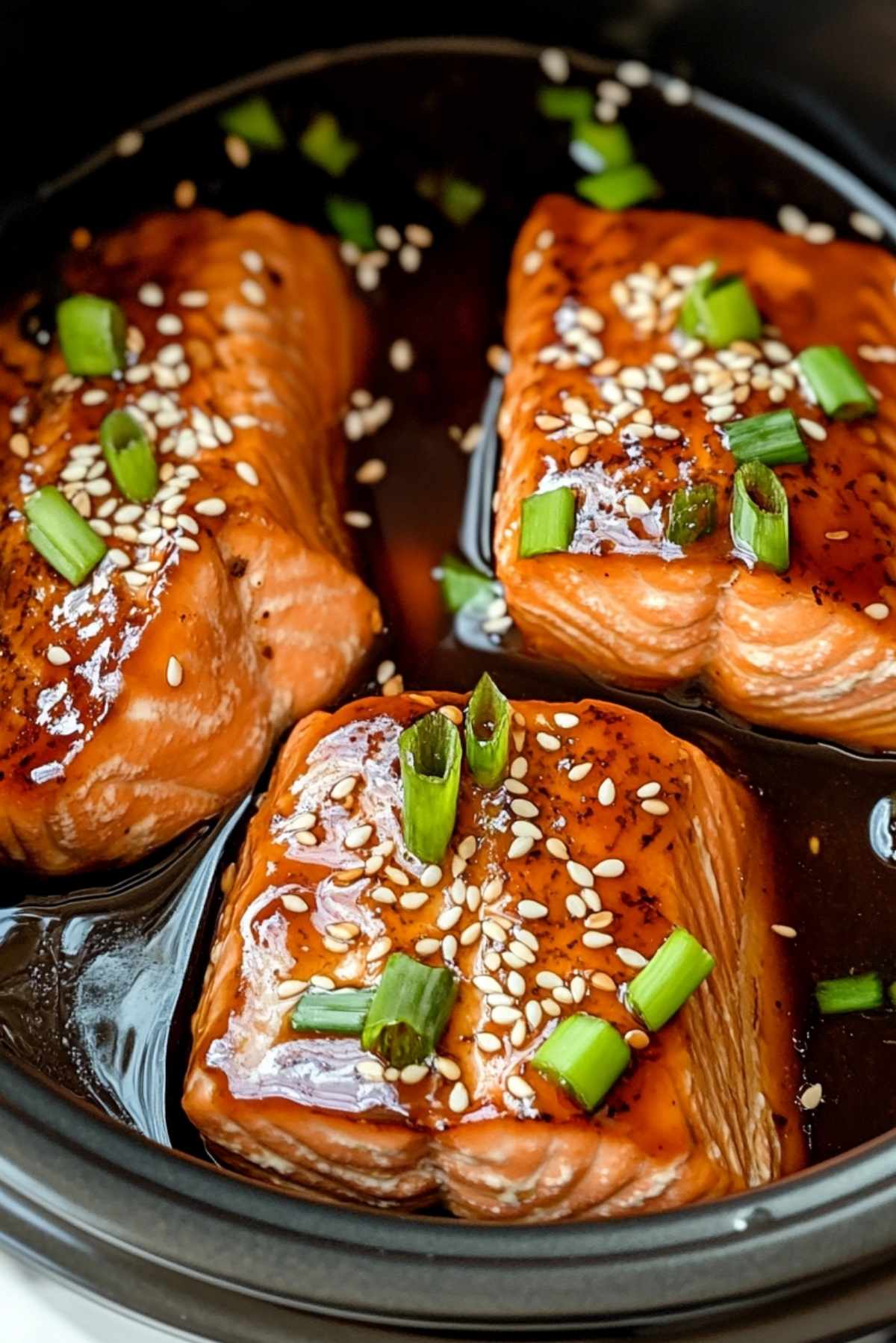 Slow Cooker Honey Garlic Glazed Salmon