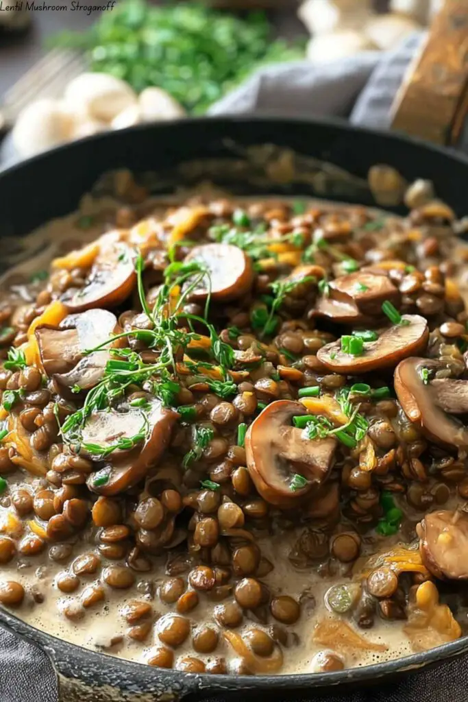 Lentil Mushroom Stroganoff