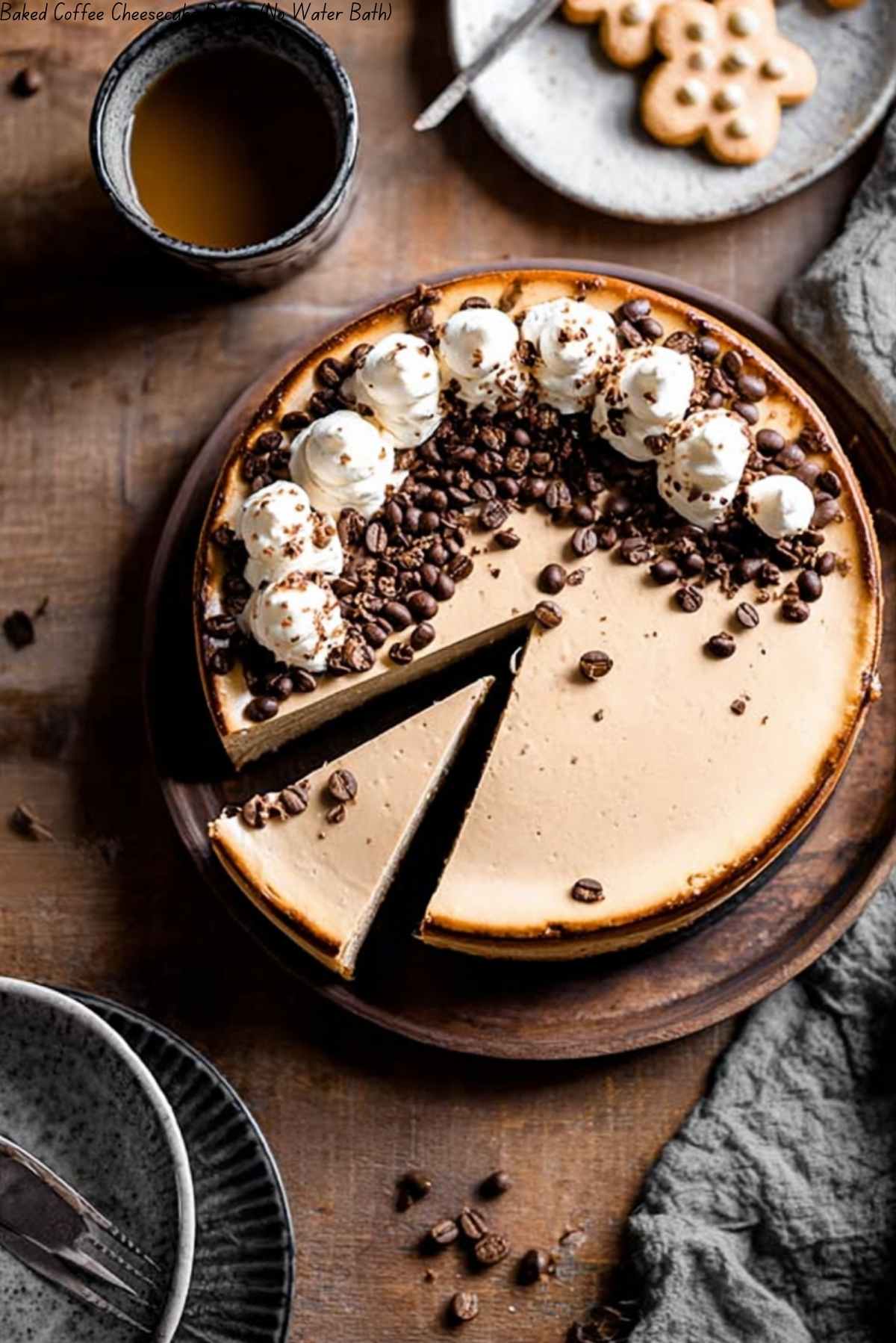 Baked Coffee Cheesecake Recipe (No Water Bath)