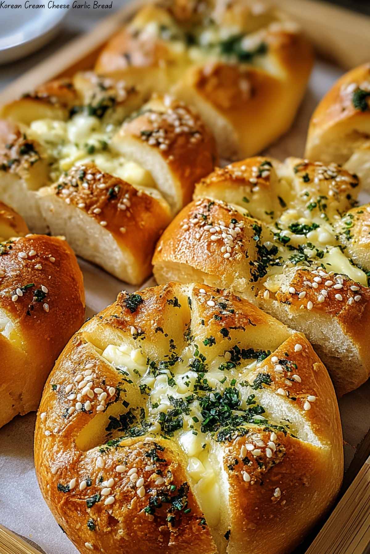 Korean Cream Cheese Garlic Bread