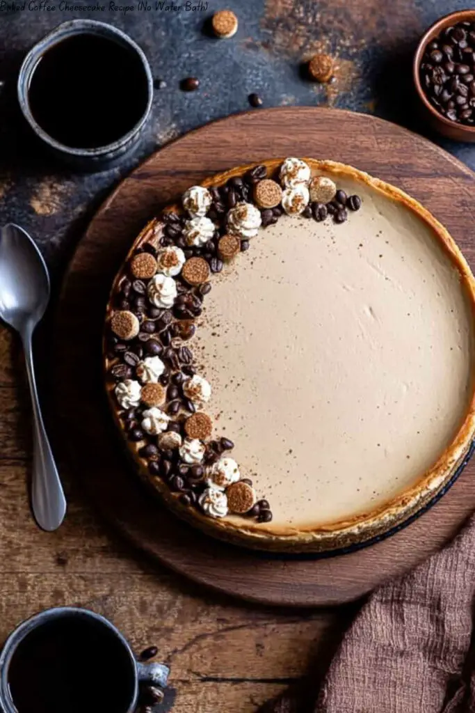 Baked Coffee Cheesecake Recipe (No Water Bath)