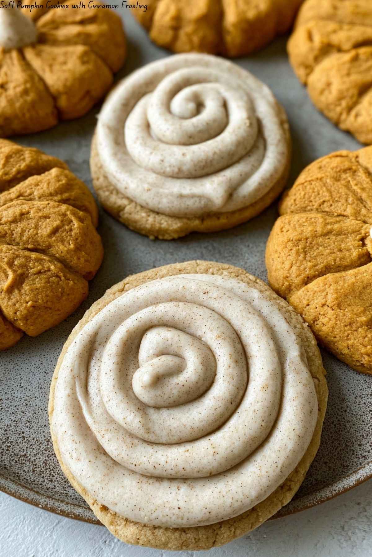 Soft Pumpkin Cookies with Cinnamon Frosting
