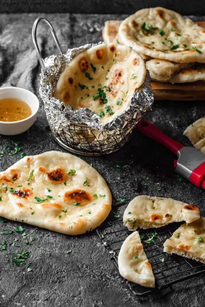 Easy Garlic Pita Bread from Scratch