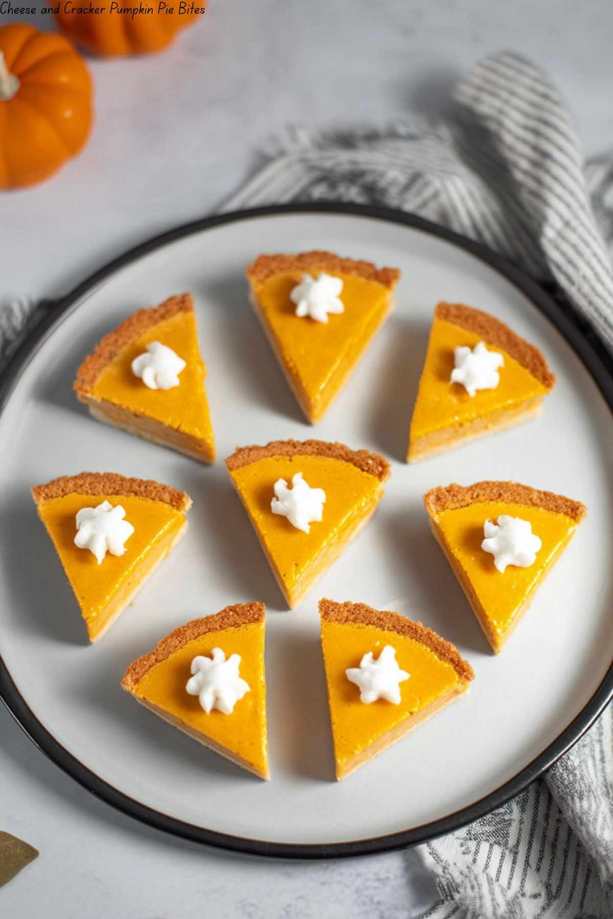 Cheese and Cracker Pumpkin Pie Bites