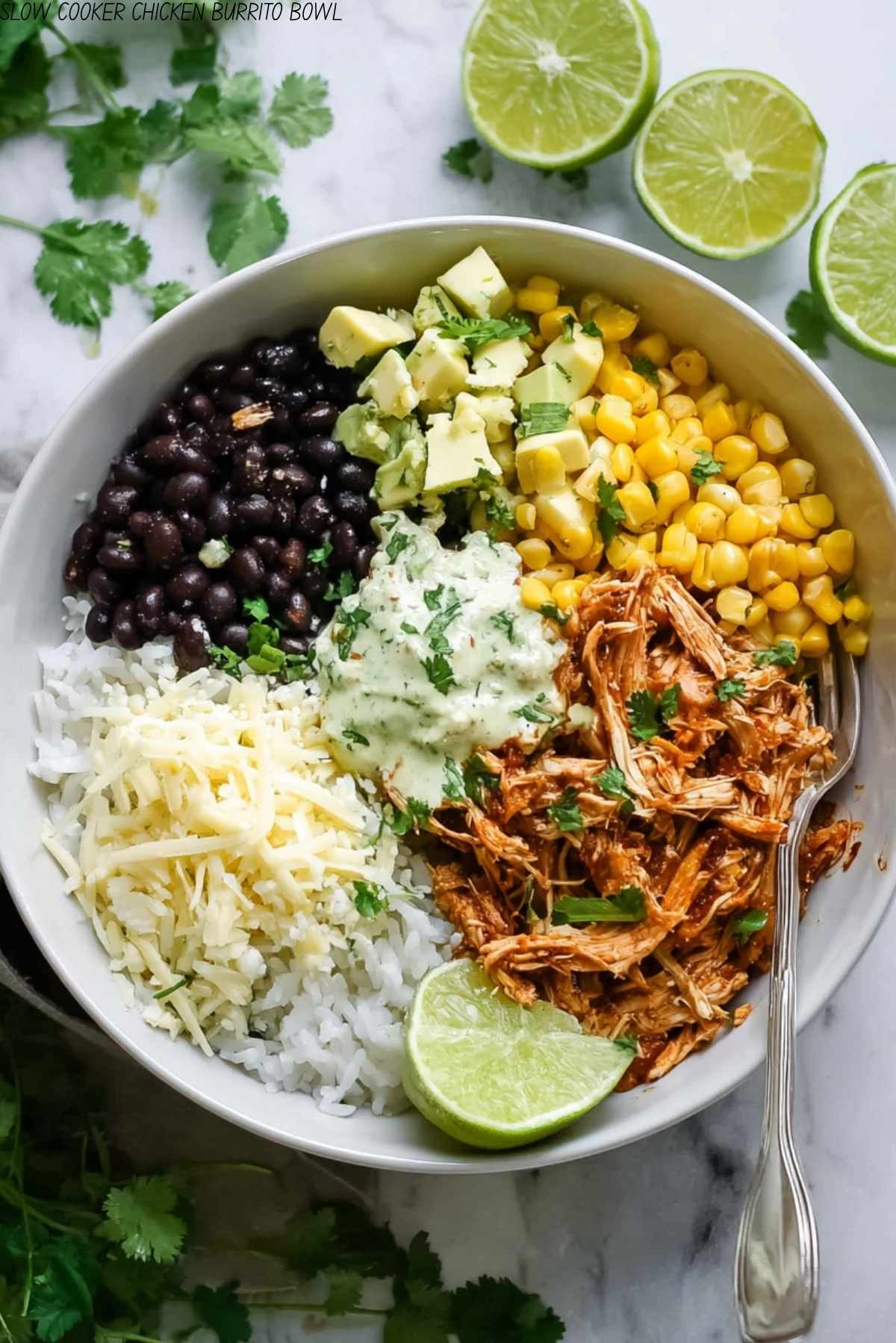 SLOW COOKER CHICKEN BURRITO BOWL 3 SLOW COOKER CHICKEN BURRITO BOWL