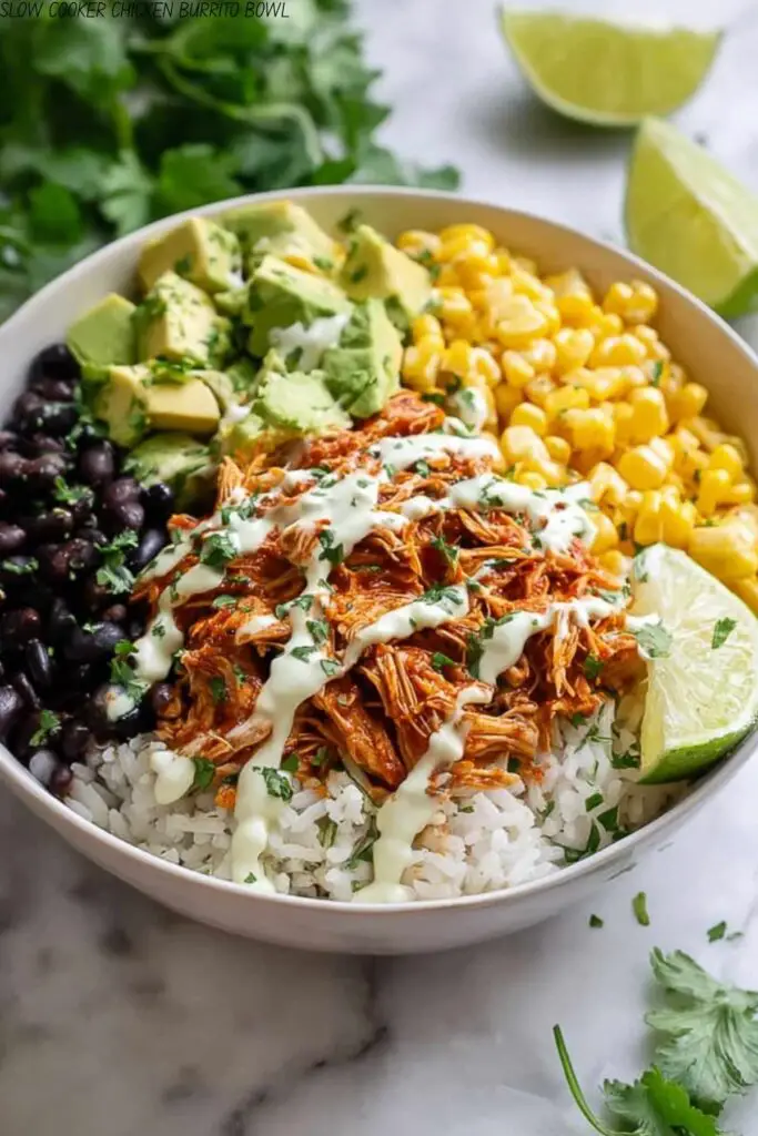 SLOW COOKER CHICKEN BURRITO BOWL 4 SLOW COOKER CHICKEN BURRITO BOWL