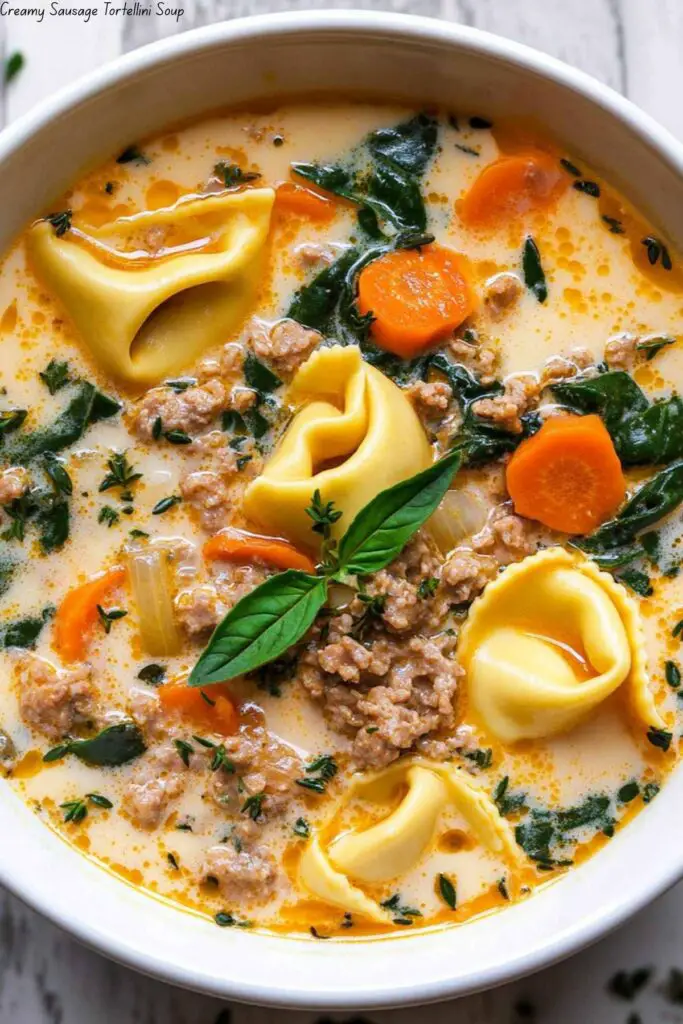 Creamy Sausage Tortellini Soup