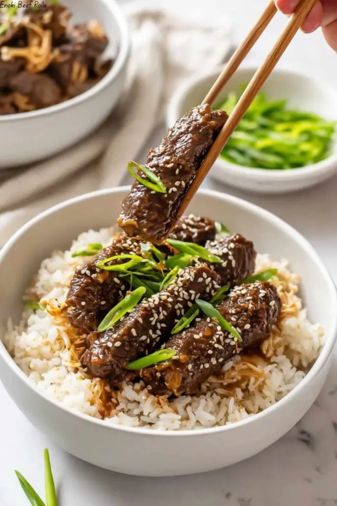 Enoki Beef Rolls 4 Enoki Beef Rolls