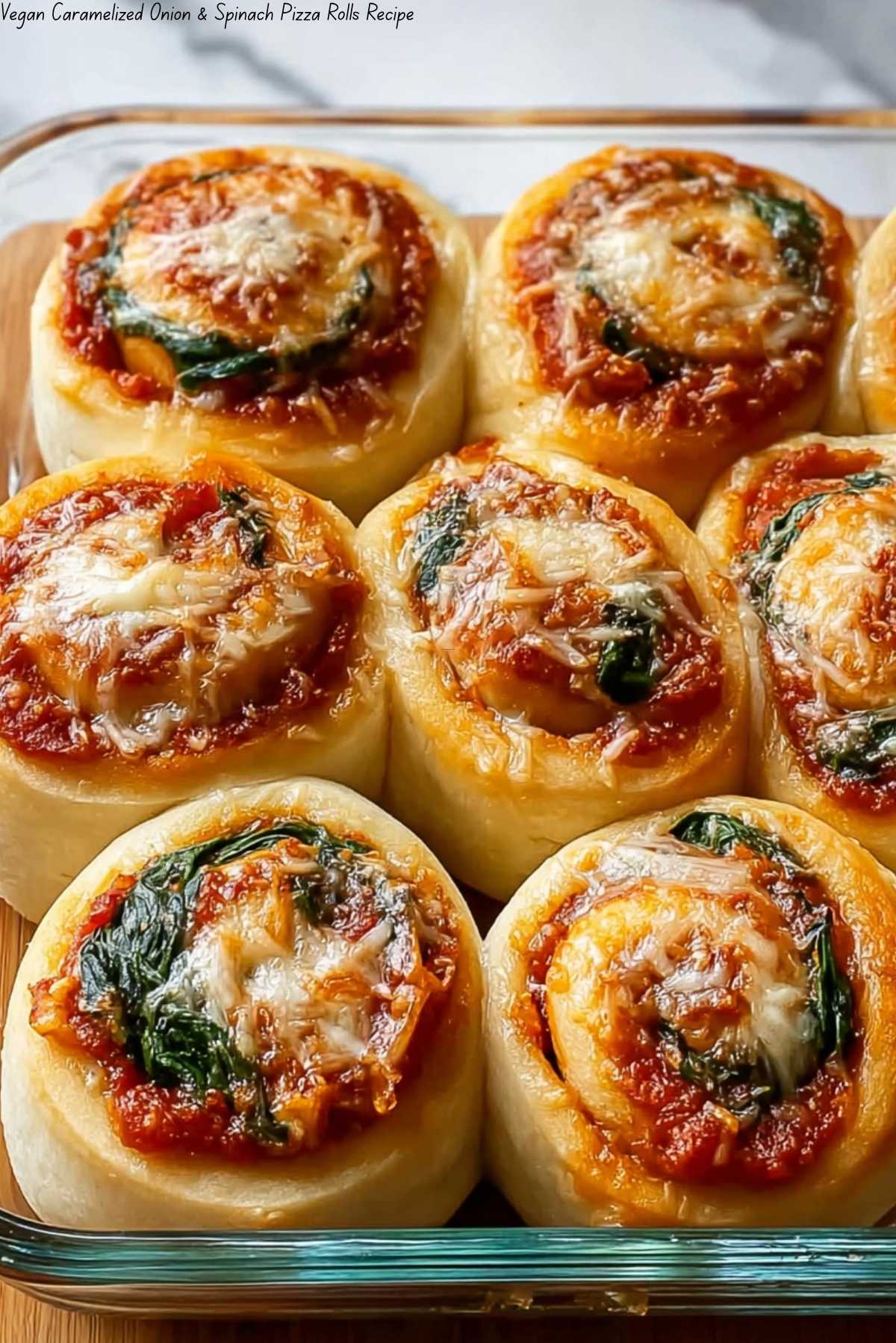 Vegan Caramelized Onion & Spinach Pizza Rolls Recipe