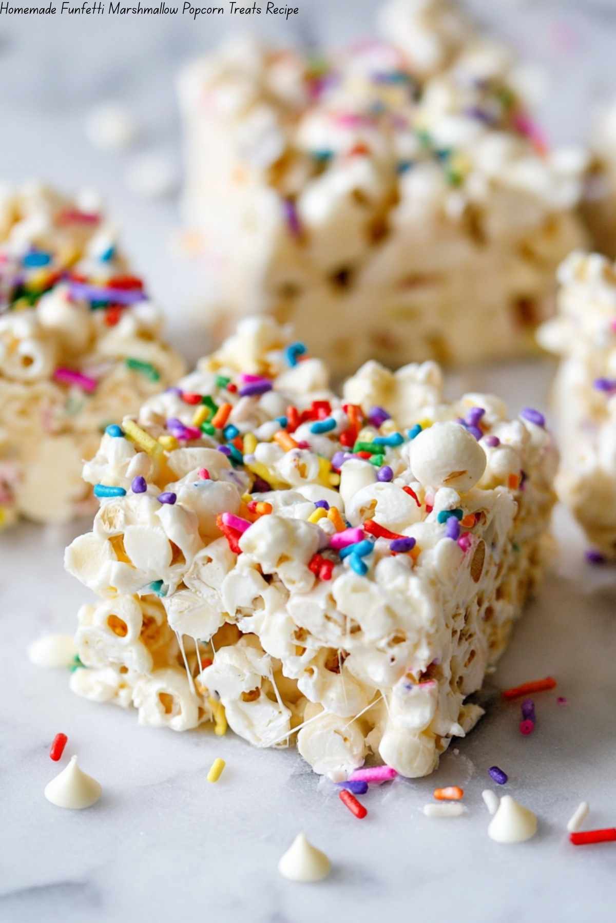Homemade Funfetti Marshmallow Popcorn Treats Recipe