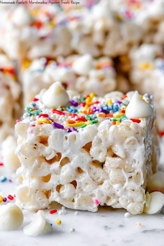 Homemade Funfetti Marshmallow Popcorn Treats Recipe