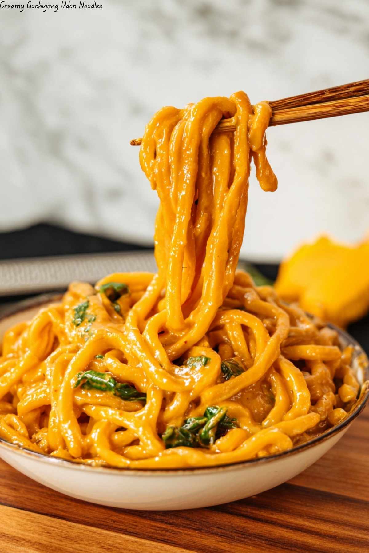 Creamy Gochujang Udon Noodles