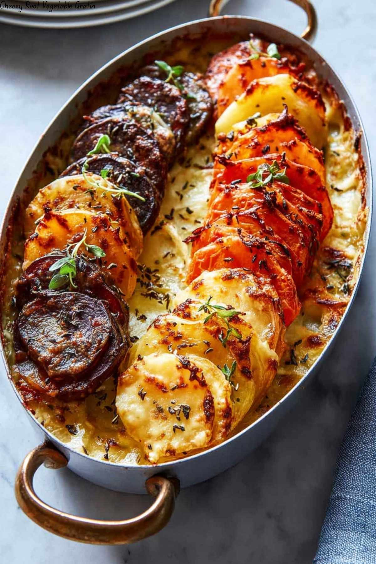 Cheesy Root Vegetable Gratin