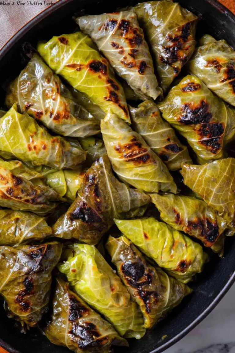 Meat & Rice Stuffed Leeks