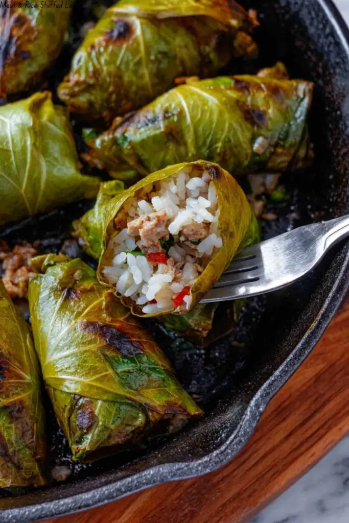 Meat & Rice Stuffed Leeks 4 Meat & Rice Stuffed Leeks