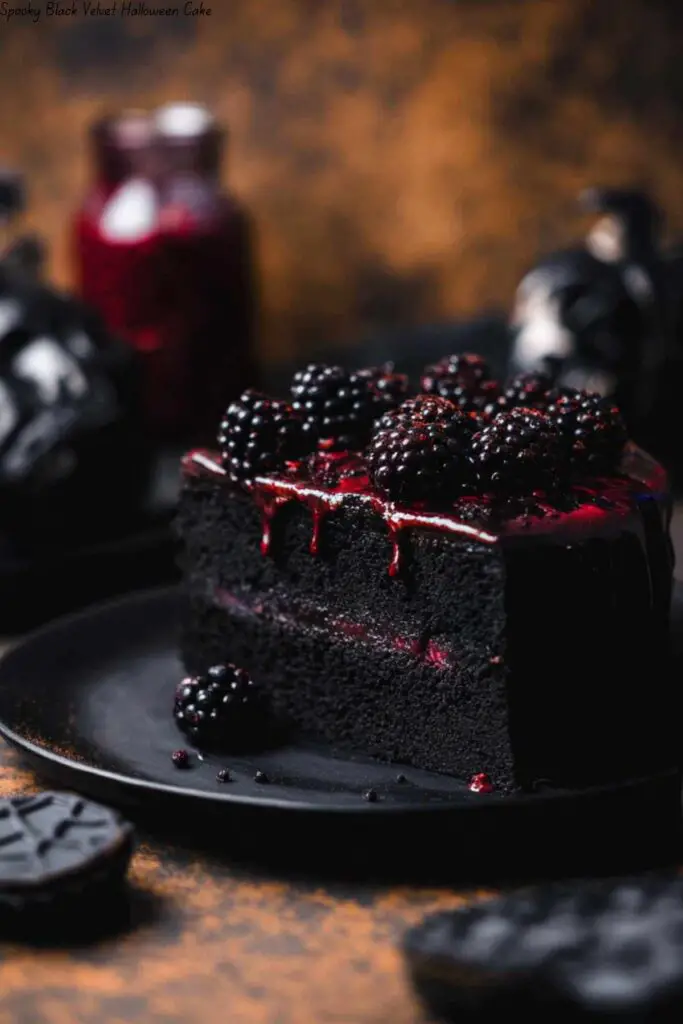 Spooky Black Velvet Halloween Cake