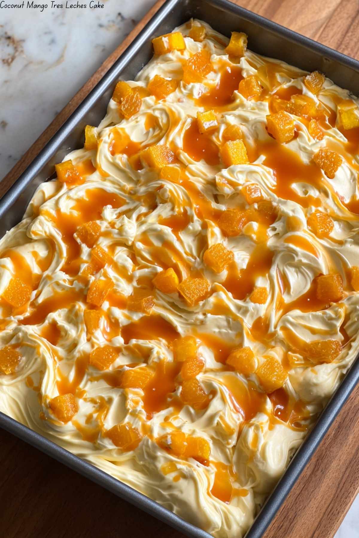 Coconut Mango Tres Leches Cake