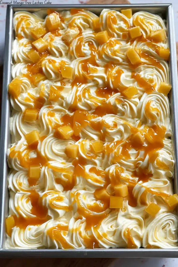 Coconut Mango Tres Leches Cake 4 Coconut Mango Tres Leches Cake