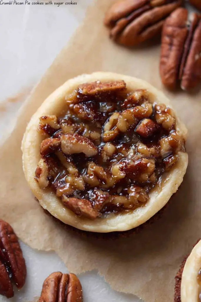 Crumbl Pecan Pie cookies with sugar cookies