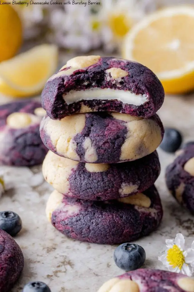 Lemon Blueberry Cheesecake Cookies with Bursting Berries