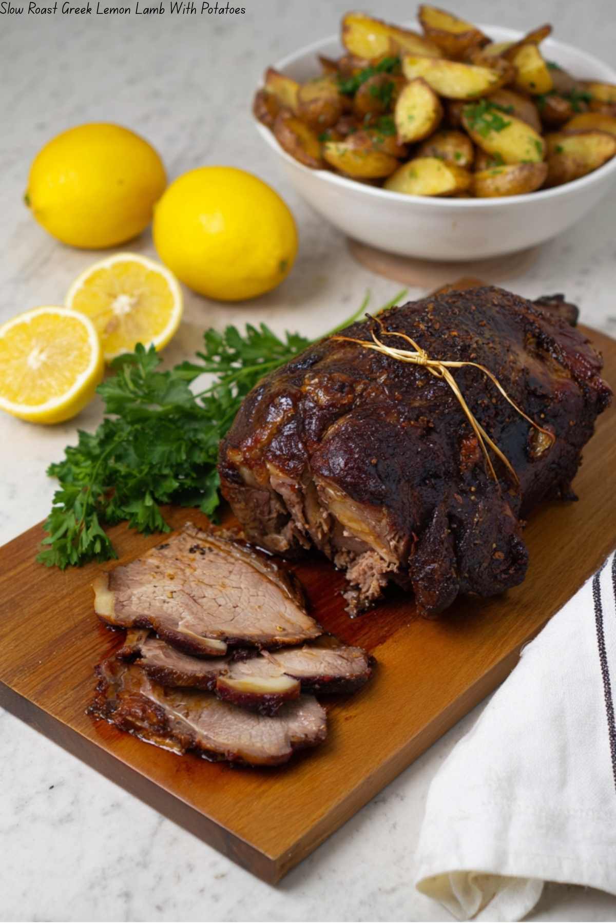 Slow Roast Greek Lemon Lamb With Potatoes