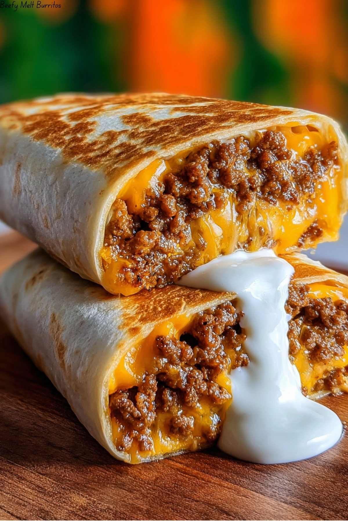 Beefy Melt Burritos