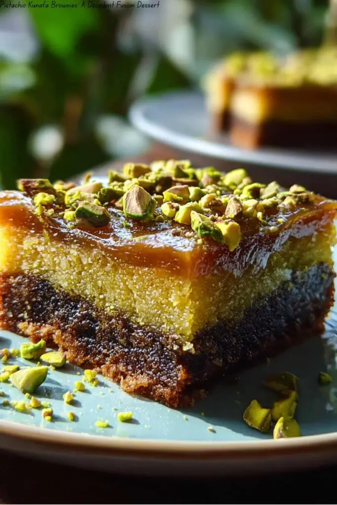 Pistachio Kunafa Brownies: A Decadent Fusion Dessert