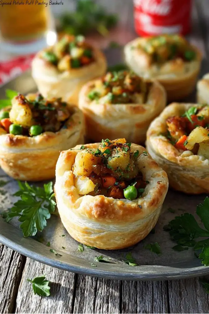 Spiced Potato Puff Pastry Baskets