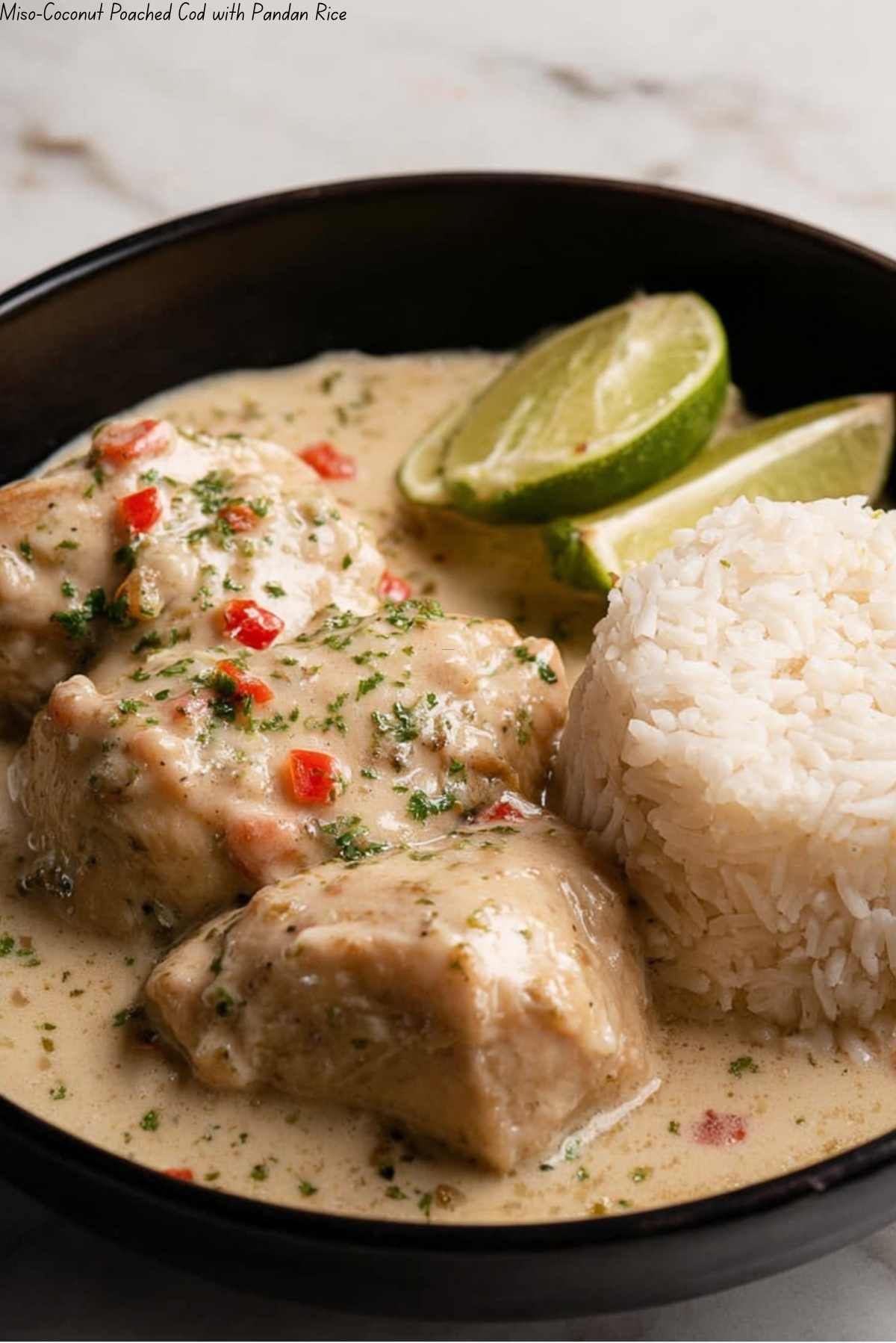 Miso-Coconut Poached Cod with Pandan Rice