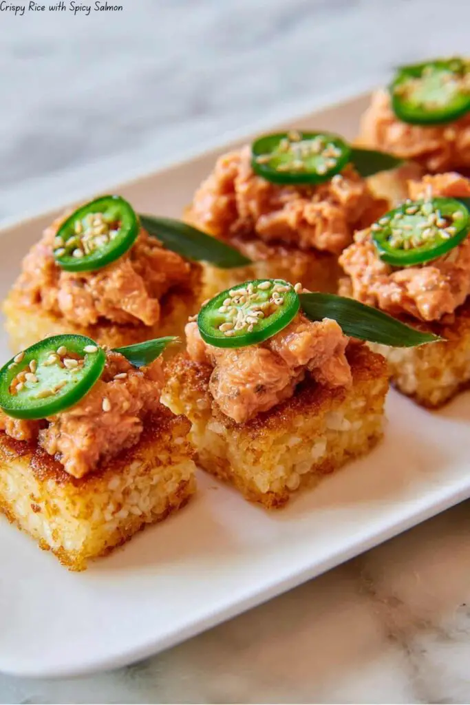 Crispy Rice with Spicy Salmon 4 Crispy Rice with Spicy Salmon