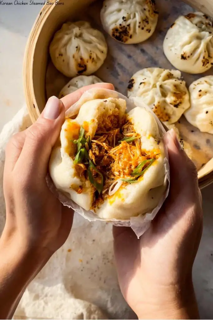 Korean Chicken Steamed Bao Buns