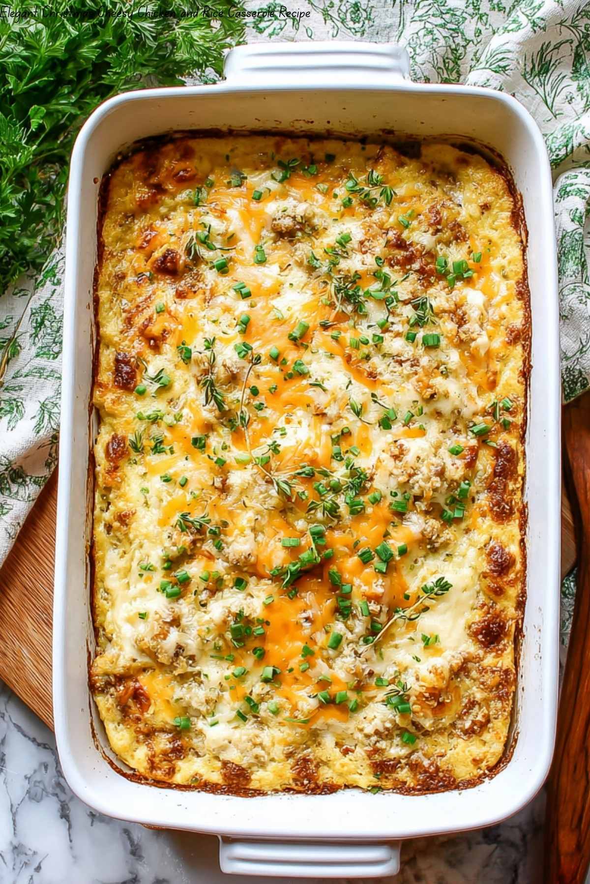 Elegant Christmas Cheesy Chicken and Rice Casserole