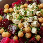 Chickpea Beet Feta Salad with Lemon-Garlic Vinaigrette