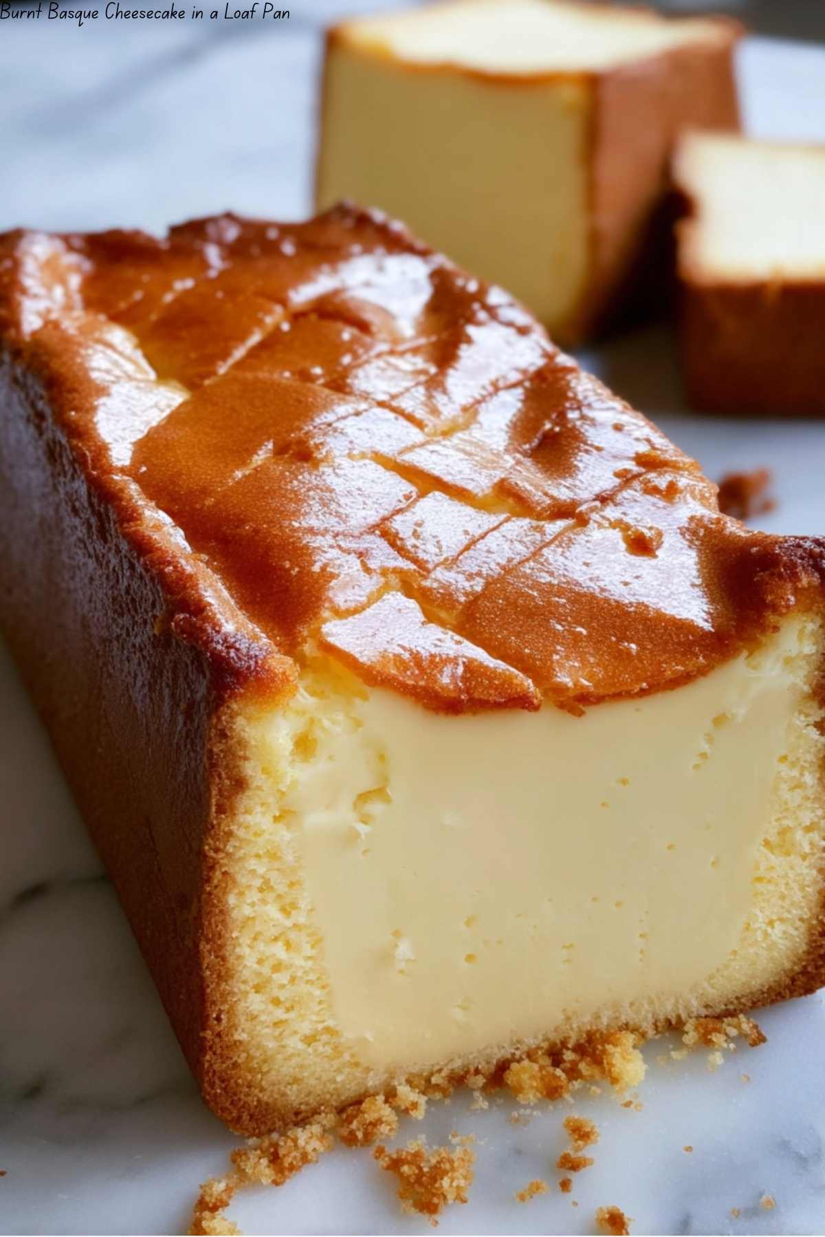 Burnt Basque Cheesecake in a Loaf Pan