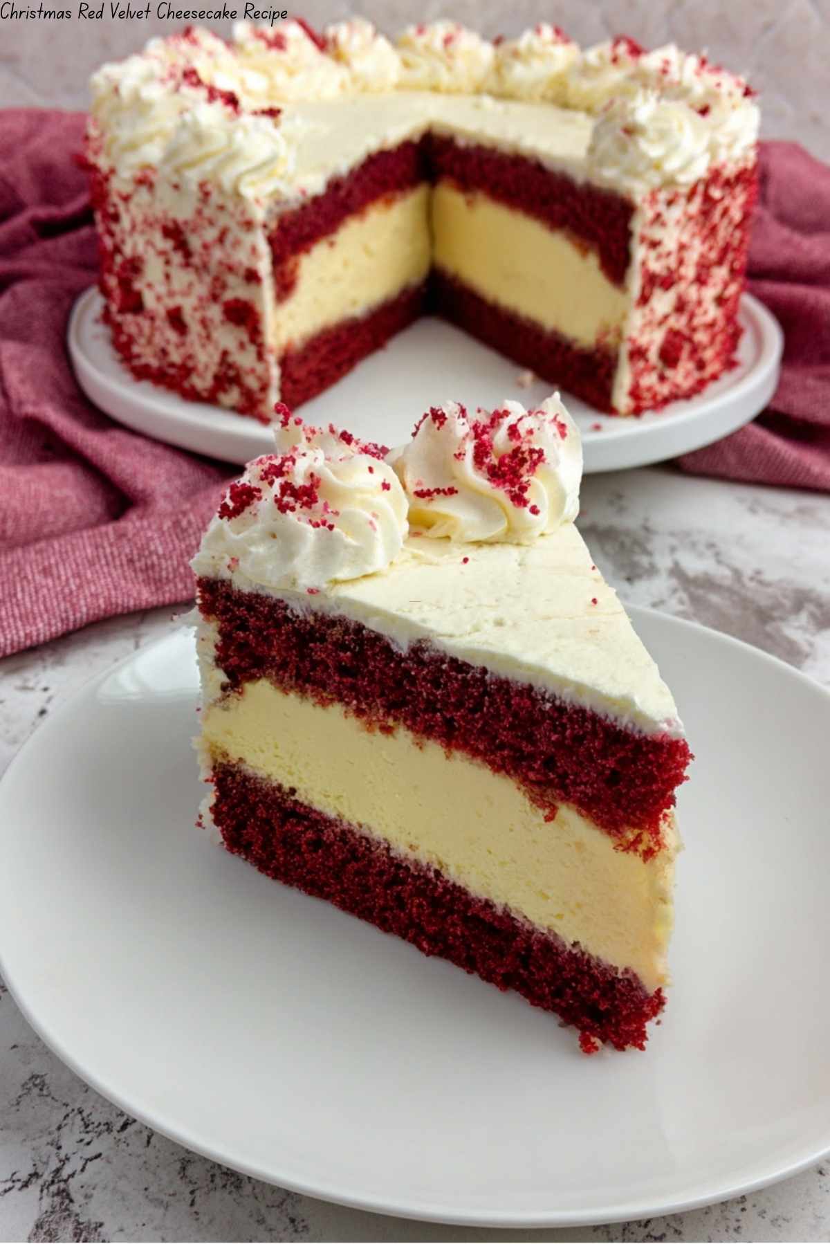 Christmas Red Velvet Cheesecake