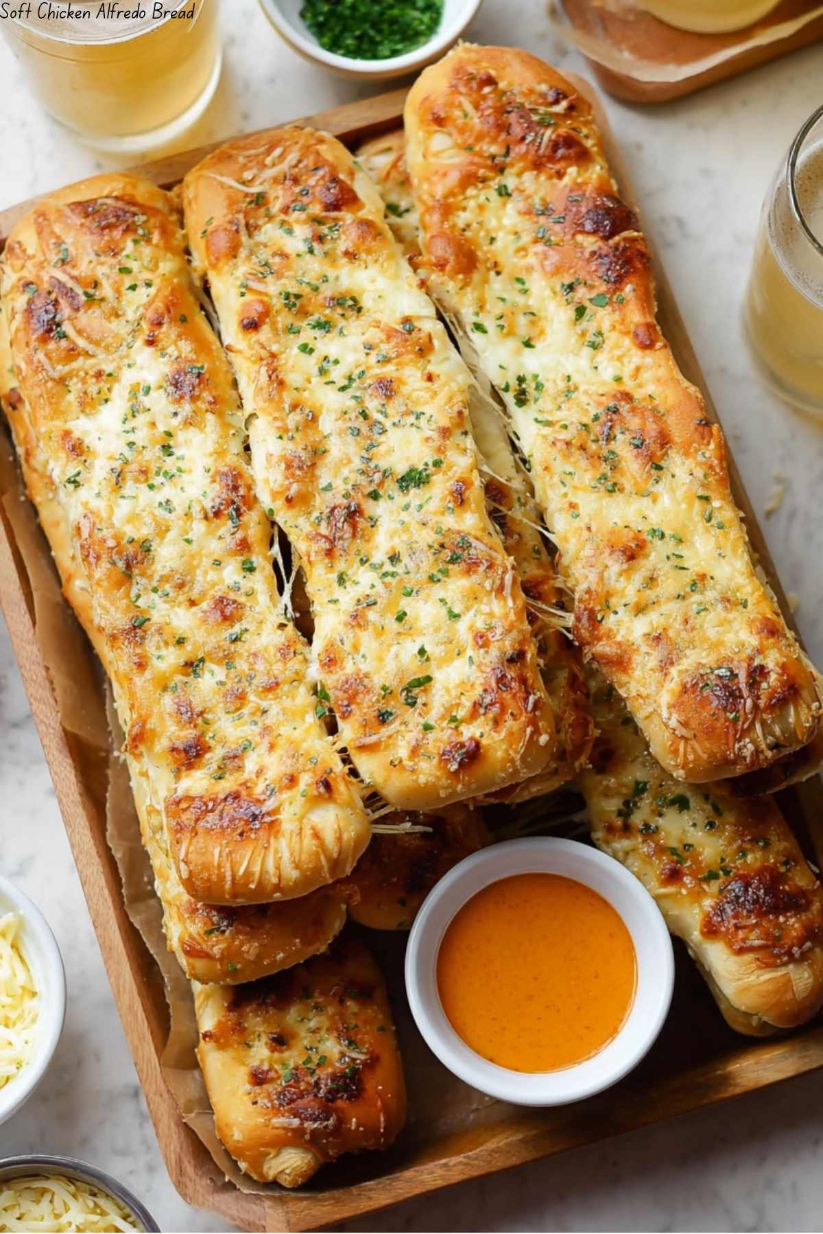 Soft Chicken Alfredo Bread