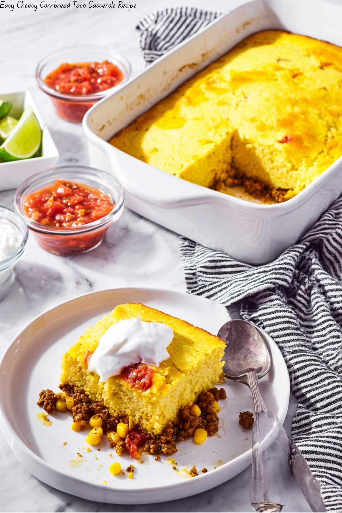 Easy Cheesy Cornbread Taco Casserole Recipe
