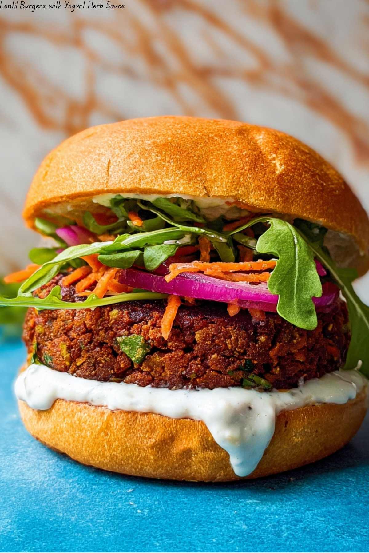 Lentil Burgers with Yogurt Herb Sauce