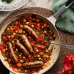 Sausage, lentil and chickpea one-pot