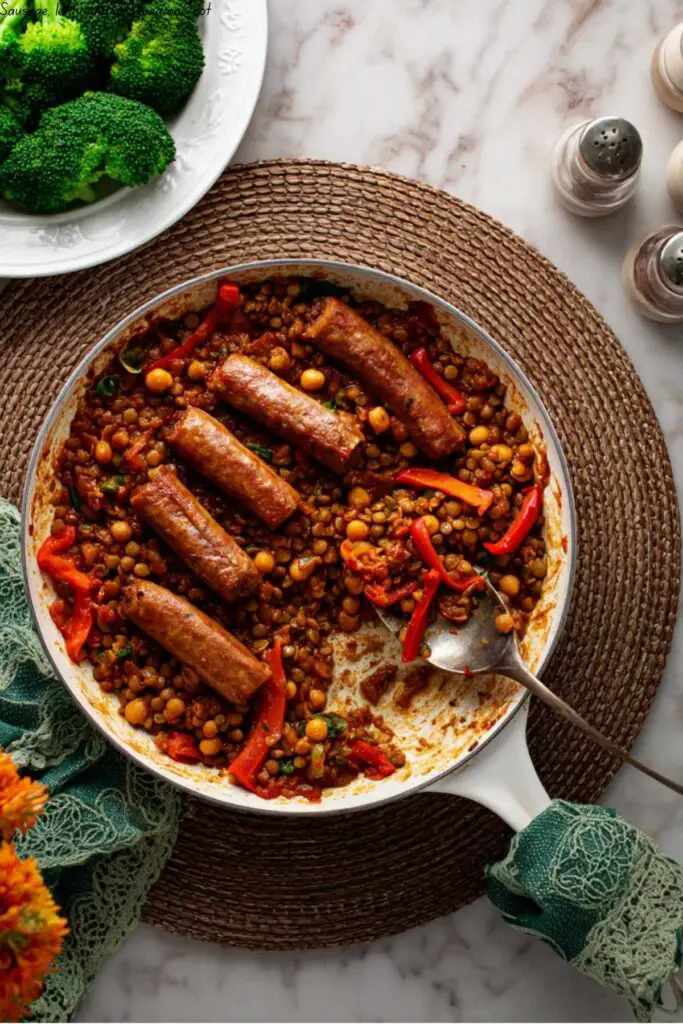 Sausage, lentil and chickpea one-pot 4 Sausage, lentil and chickpea one-pot