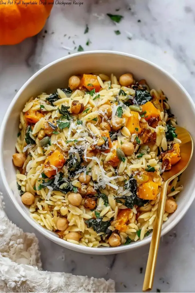 One Pot Fall Vegetable Orzo and Chickpeas Recipe 4 One Pot Fall Vegetable Orzo and Chickpeas Recipe